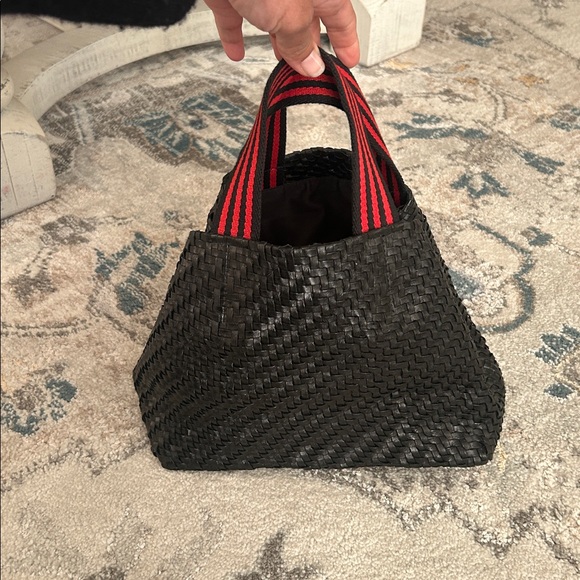 Clare V Bateau Tote Black Woven Leather Everyday Carryall Minimalist - Picture 13 of 16